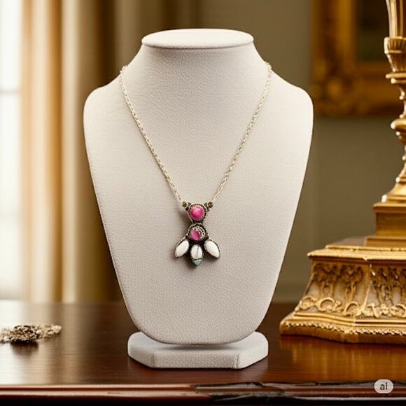 Cotton Candy Turquoise | Paperclip Necklace | 925 18-20” - Picture 5 of 6